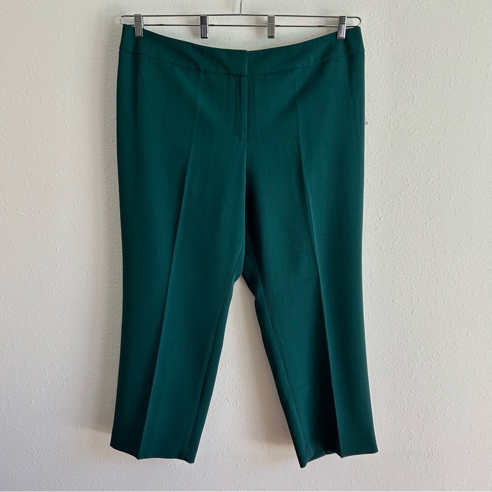 Kasper Straight Leg Pants Women's Plus Size 22W Green Work Wear Office Classic